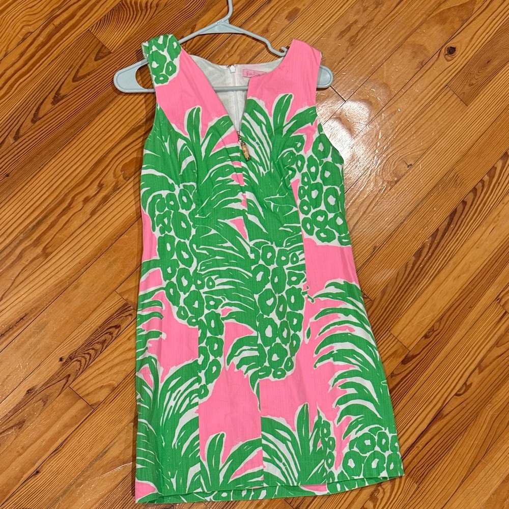 Lilly Pulitzer Pink & Green Tropical Shift Dress
